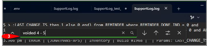 Search the Support Log Search the Support Log