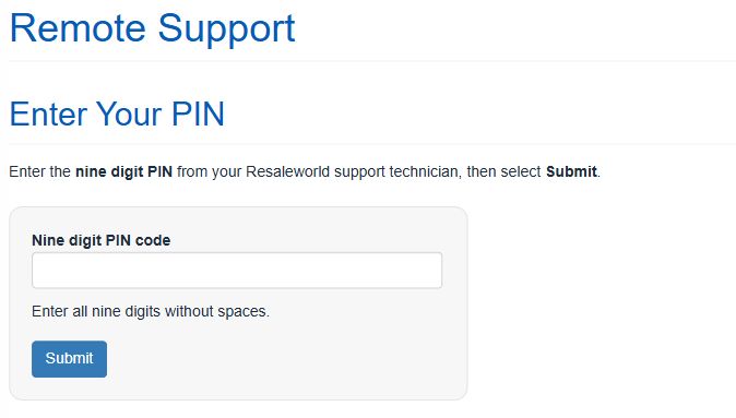 Enter Your PIN heading and the nine digit PIN entry form